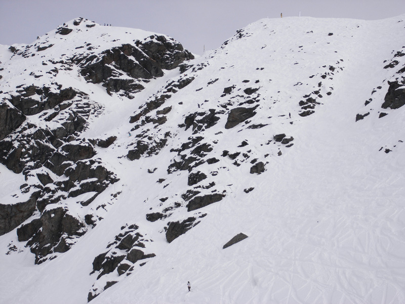 The finals venue, the Alta Chutes at the Remarkables ski area