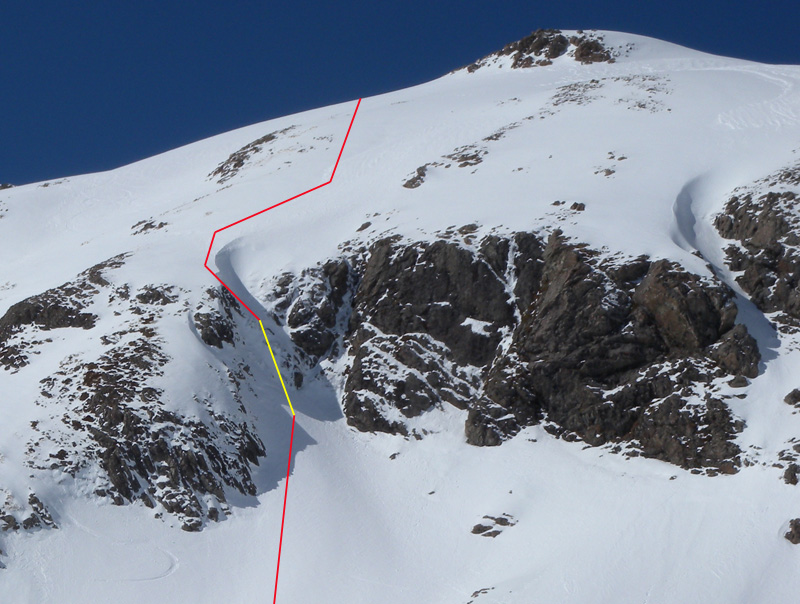 LineDay2_TempleBasin My line on comp day 2. The yellow line depicts air time.