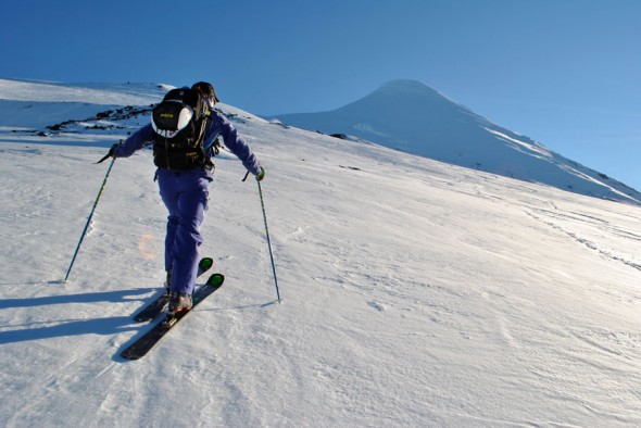 At the start of the 1,500 vertical meter climb to the summit of Volcano Osorno