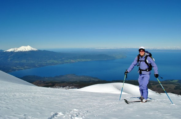 Hiking up with Volcano Calbuco in the distance