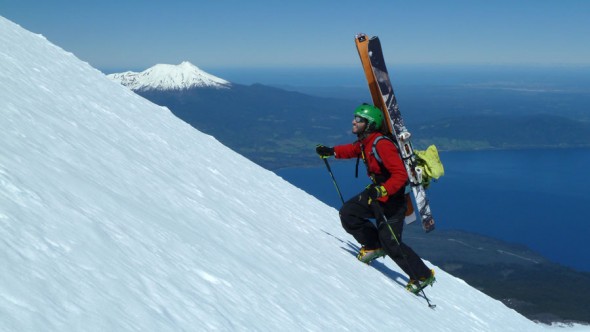 Niki Salencon hiking up to the summit