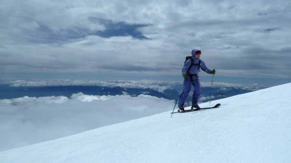 The clouds are well below us now and the summit is looking possible