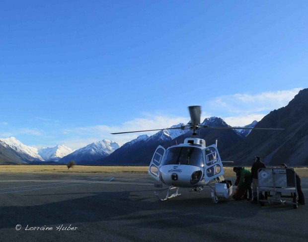 Ready to fly to Tasman Saddle Hut