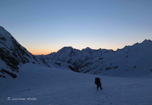 The sunset just before getting back to the hut